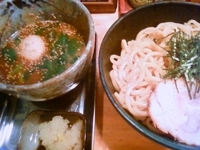 「超極太麺味噌つけめん 半熟味玉 ニンニク」@味噌蔵らーめん まるしゅうの写真