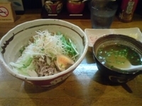 「塩まぜそば+塩辛ごはん」@らーめん しおの風 本店の写真