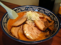 「「海老風味の味噌ラーメン+炙りチャーシュー（￥750+250）」」@麺や 樽座 国分寺店の写真