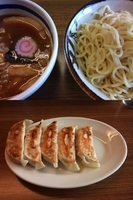 「もりそば（肉増し）+餃子」@中華そば・特製もりそば 己勝軒 満帆の写真