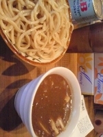 「濃厚つけ麺大盛780 半肉増150」@馳走麺 狸穴の写真