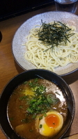 「つけ麺（こってり）+生クリーム味玉」@麺屋 青山 本店の写真