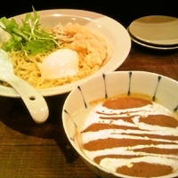 「小えび天ぷらカレーつけ麺」@築地虎杖 裏店の写真