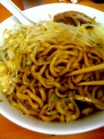 「ラーメン大盛+ニンニク+太麺」@ラーメン ○菅の写真
