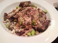 「牛バラのせ汁なし坦々麺（小ライス付き）」@麻辣チャオの写真