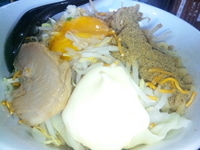 「まぜそば（マヨネーズ+ベビースター）」@豚骨醤油 蕾の写真