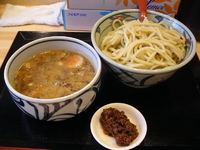 「「辛肉そぼろつけ麺+大盛（￥880+無料）」」@麺屋 まいどの写真