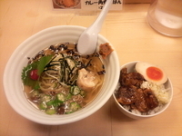 「太冷やしラーメン+カレー角煮ごはん」@太麺堂の写真