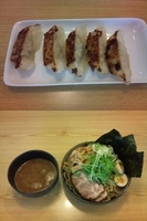 「特製つけ麺（中盛り無料）+餃子」@めん処 全力少年 太田店の写真