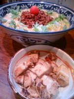 「冷やし坦々麺大盛り+乱切りチャーシュー」@中華そば 旋の写真