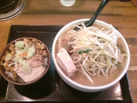 「味噌ラーメン750円+豚ご飯250円」@味噌麺処 花道庵の写真