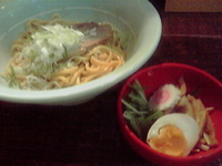 「まぜそば（並盛）」@武蔵家 立川店の写真