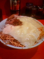 「特製まぜそば大+チーズ2枚 （麺マシ、全マシ）」@ジャンクガレッジ 東大宮店の写真