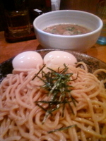 「つけ麺中盛り+味玉2つ」@つけ麺 梛木の写真