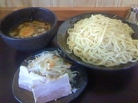 「つけめん（醤油・大盛）800円+セット（野菜・チャーシュー）20」@つけ麺屋 堂道の写真