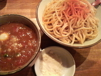 「辛スパイスカリーつけ麺（大盛）+味玉+半チャーシュー」@つけ麺 R&Bの写真