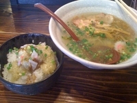 「らーめん塩+ しょうがダレ玉子丼」@G麺7の写真