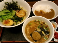 「日替わりセットB つけ麺+カレーライス 800円」@丸直の写真