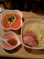 「週替わり夏野菜のつけめんサワークリームとガラムマサラ風+チャーシ」@菜の写真