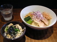 「『鶏出汁の冷やしあえそば+鶏マヨ飯（￥800+250』」@町田汁場 しおらーめん 進化の写真