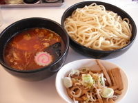 「辛つけめん（2辛）+メンマ」@らーめん・つけめん 満帆 太田本店の写真