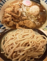 「煮番しぼり+味玉+鶏皮」@つけめん 三三㐂の写真