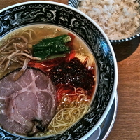 「ラー油らーめん（￥750）麦ごはん（￥100）」@中村屋@WeST PArK CaFE kichijojiの写真