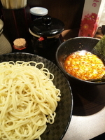 「つけ麺辛み大盛り【700円】」@新宿 達翁の写真