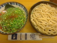 「辛搾り（中）+青ねぎ」@つけめん 三三㐂の写真