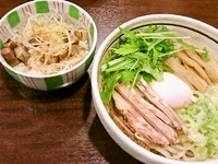 「こってり汁無し+叉焼丼」@麺屋 旬の写真
