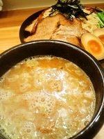 「こってりチャーシューつけ麺（大盛）+味付玉子（パド見たサービス）」@麺家 龍の写真