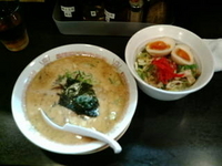 「塩とんこつ&まかない飯」@十五代目 哲麺 東松原店の写真