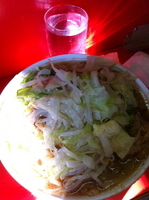 「小豚（ニンニク、ヤサイ、カラメ）硬め」@ラーメン二郎 三田本店の写真