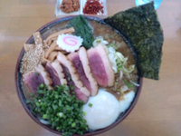 「合鴨とんこつラーメン」@MENYA 食い味の道有楽の写真