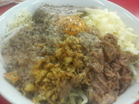 「汁なし（+ニンニク、アブラ、ヤサイ）」@らーめん豚喜の写真