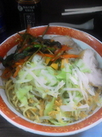 「汁なし（小）+ニラキムチ」@ラーメン二郎 横浜関内店の写真