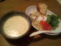「石焼きクリームつけ麺1200円リゾット付き（10月、11月限定）」@中村屋@WeST PArK CaFE kichijojiの写真