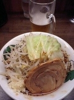 「雷味噌野菜チョイ増し（760円）+エビス生（450円）」@雷 北松戸本店の写真