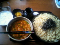 「スパイシーつけ麺￥800大盛（2玉400g）￥200 ランチサー」@麺家 一徹 本店の写真