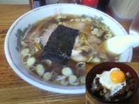 「ラーメンセット（醤油:麺固め・豚丼）」@米屋の写真