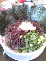 「白柳（肉なし）+きくらげ+海苔￥850」@九州大牟田ラーメン きらら 新橋店の写真