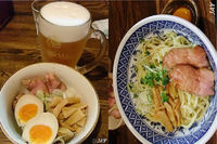 「「油そば大盛」￥750+「燦点盛り」￥350+ヱビスビール￥50」@燦燦斗の写真