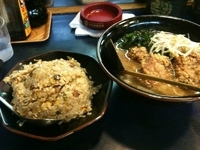 「唐揚げラーメン（650円）+チャーハン」@ラーメンショップ とさっ子の写真