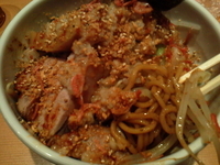 「背脂煮しまぜ麺」@背脂煮干濃厚醤油 どっかんの写真