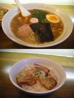 「『しょうゆ らーめん+ブーブー丼ハーフ（￥550+350）』」@らーめん工房 はらっぱの写真