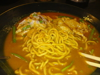 「赤いかれー麺（激辛）」@かれー麺 実之和 六本木店の写真