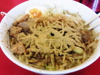 「ラーメン中（ヤサイダブル+ニンニク少なめ）+魚粉」@モッコリ豚の写真