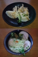 「特製とりそば改（塩）+こってり+大盛り+水餃子」@麺屋 ざくろの写真