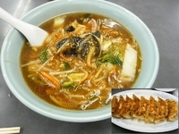 「サンマーメン+餃子+ビール」@三幸苑の写真