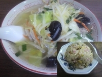 「タンメン（700円）+チャーハン（700円）」@多万里食堂の写真